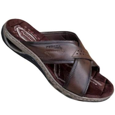 Imagem de Sandália Masculina Pegada Couro Top Confortável 131661, Cravo, 03, 42