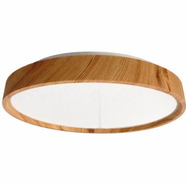 Imagem de Plafon LED Sobrepor Star Madeira Madeira Freijó 30W 39cm Redondo Disom
