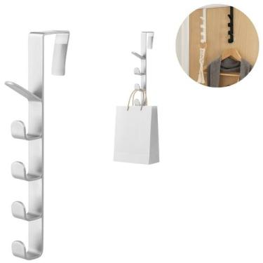 Imagem de Cabide Suporte Em Plástico Para Porta C/ 5 Ganchos Multiuso - Kehome, 