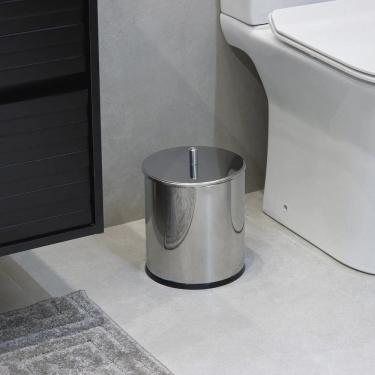 Imagem de Lixeira Banheiro 5l Prata Inox 28x21x21cm Abertura Manual