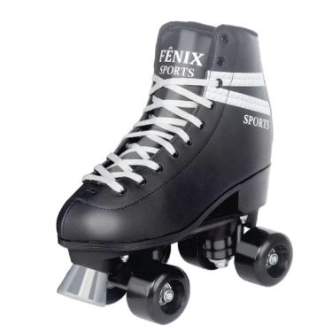 Imagem de Patins Fenix 4 Rodas Roller Skate Ajustável Preto Fenix 31 - 34