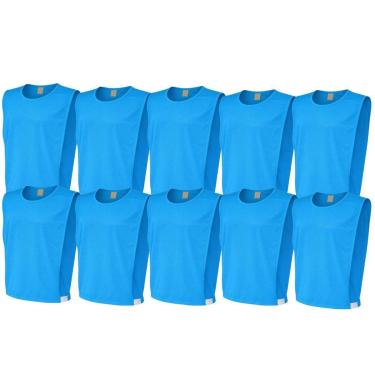 Imagem de KIT COLETE TREINO FUTEBOL 10 PÇS TRB LISO TECIDO EM POLIÉSTER-Masculino