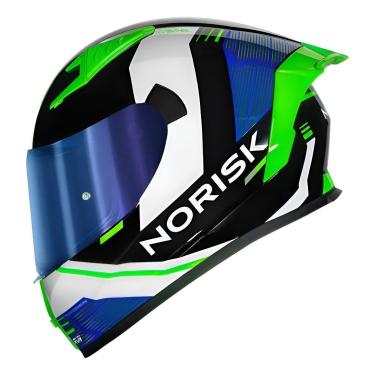 Imagem de Capacete Norisk Flow Run Branco Preto Verde Brilho-Unissex