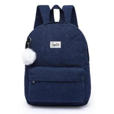 Imagem de Mochila Spector Feminina Veludo Bolsa Escolar Resistente 17 Litros-Feminino