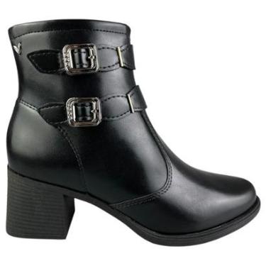 Imagem de Bota Mississipi Feminina Salto Bloco Bico Fino Detalhe Fivela Original-Feminino