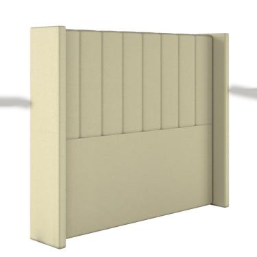 Imagem de Cabeceira Estofada Turquesa Queen 160 Cm Corino 150x175x12 Cm Bege Sonhar Estofados