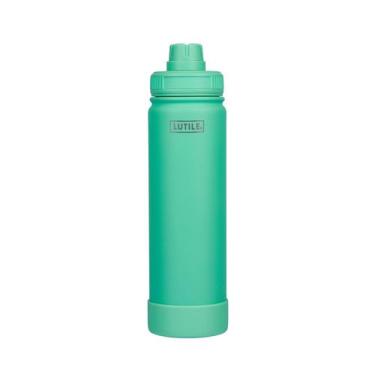 Imagem de Garrafa Térmica Polaris Lutile 650ml Verde Água Inox Mantém Quente e F