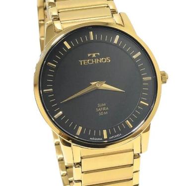 Imagem de Relógio Technos Masculino Analógico Slim Safira Dourado GL22AA/1P, Dou
