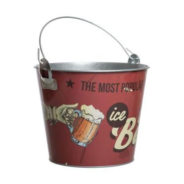 Imagem de Balde de Cerveja Beer Zone em Metal Vermelho 5L -Dynasty - Sem Marca, 