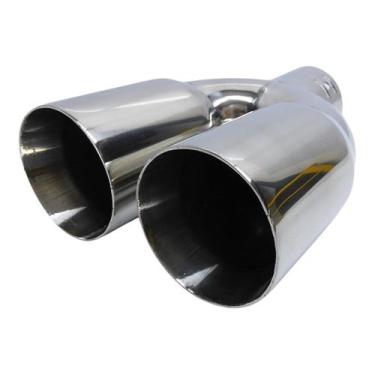 Imagem de Ponteira Dupla Esportiva Reta Redonda Aço Inox Universal 2 7/8 Pol - D