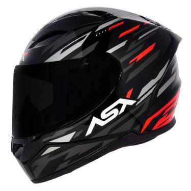 Imagem de Capacete Asx City Arrow Preto Grafite e Vermelho, 62