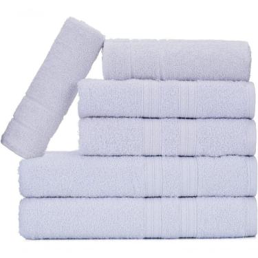 Imagem de Jogo De Toalhas Gigante Itália Soft 2 Banhão + 2 Rosto + 2 Tapete Luxo 100% Algodão - Branco