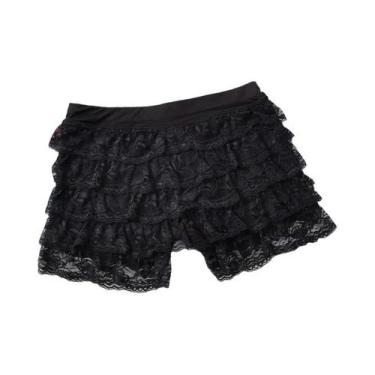 Imagem de Shorts De Segurança Elásticos Com Renda E Babados, Estilo Lolita Casua