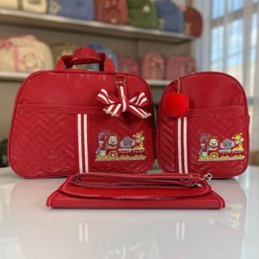 Imagem de Kit Bolsa Maternidade 2 Peças Grande Impermeável + Mochila + Trocador 