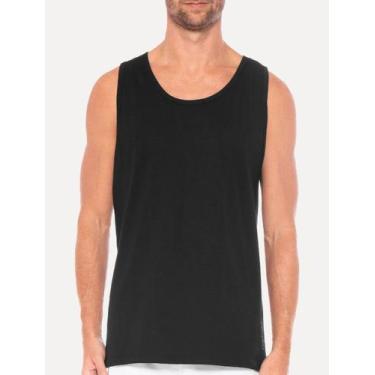 Imagem de Regata Calvin Klein Swimwear Masculina Classic Neck Stripe Preta, M/M