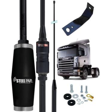 Imagem de Antena Px Bobinada Black Argentina 1,63m Suporte Parabrisa Scania Para