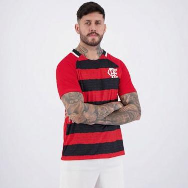 Imagem de Camiseta Flamengo Manto Raglan Masculino - Preto e Vermelho - G - Braz