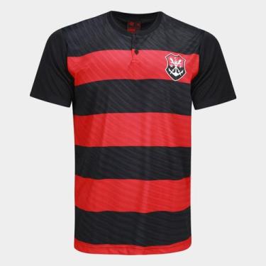 Imagem de Camisa Polo Flamengo Encontro Masculina - Braziline, Vermelho, Preto, 