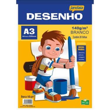 Imagem de Bloco Técnico sem Margem para Desenho A3 140G 20 Folhas Branco - Pacot