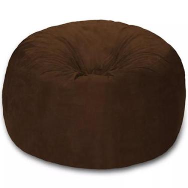 Imagem de Puff Redondo Suede 80x20 Com Enchimento e Zíper Reforçado Qualidade Pr