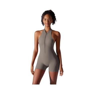 Imagem de Macacão Esportivo Feminino Sexy Sem Costas Com Efeito Empina Bumbum, S
