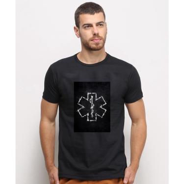 Imagem de Camiseta masculina Preta algodao Estrela Da Vida Primeiros Socorros