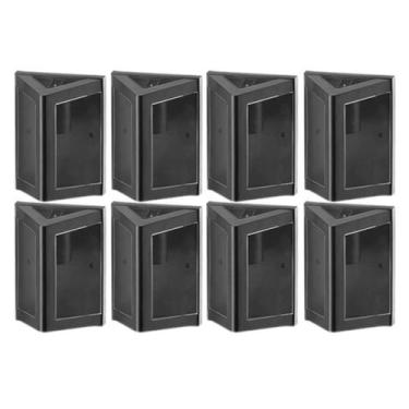 Imagem de Kit 8 Arandelas Triangulares de Parede Preto Bivolt Termoplástico Smar