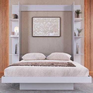 Imagem de Cama De Casal Articulada Com Estante Para Colchão 188x138cm Multimóveis CR40141 Branco