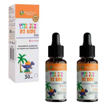 Imagem de Kit 2x Vitamina D3 Kids 2x30 ml Morango Floral Ervas do Brasil-Unissex