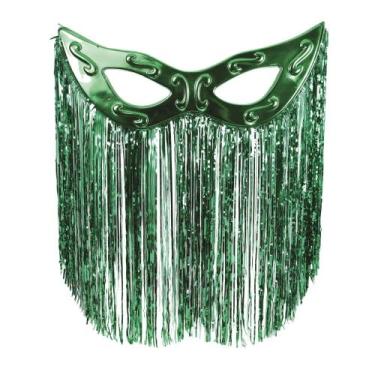 Imagem de Decoração De Máscara Grande Cromus Com Cortina Verde