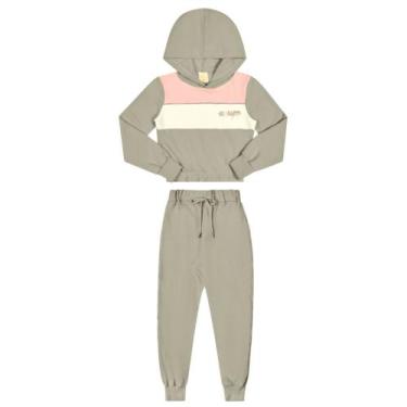 Imagem de Conjunto Infantil Inverno Casaco Com Capuz E Calça Moletom Peluciado B