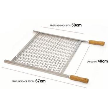 Imagem de Grelha Churrasco Churrasqueira 40cm X 50cm Aço Galvanizado 1897 - Shop