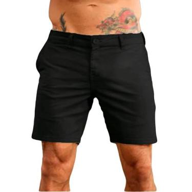 Imagem de Bermuda Sarja Bolso Faca Esporte Fino Revanche 104154, 42, Preto