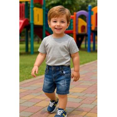 Imagem de Bermuda Jeans Meninos + Chaveiro Tam 2 - Nalu_kids
