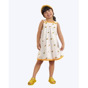 Imagem de Vestido Estampa Abacaxi Infantil Feminino Nanai 6000268, Offwhite, 8