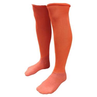 Imagem de Meião De Futebol Delfia Adulto Kit com 16 Pares, Laranja, Único
