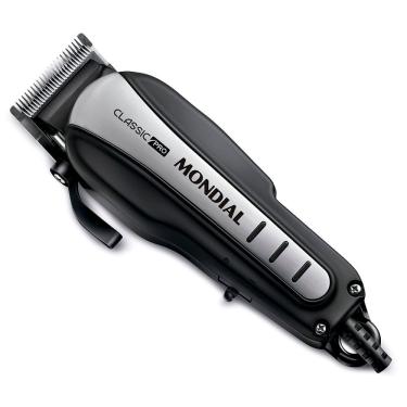 Imagem de Cortador de Cabelos Mondial Classic Pro CR-03 Uso Doméstico Lâmina Aço Inoxidável com Fio Preto 110V