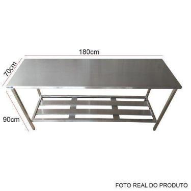 Imagem de Mesa Aço Inox Profissional 180x70x90 cm Loja da Cozinha - Nortinox