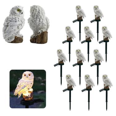 Imagem de Coruja Luminaria Solar Kit 11 Uni Enfeite Casa Jardim Quintal Decoracao Iluminacao Resistente Luz led Multiuso Resistente