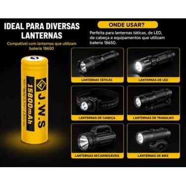 Imagem de Bateria JWS 18650 Recarregável 15800mAh 3.7V Proteção 4.2V 2.7V