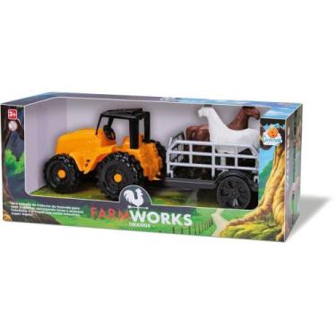 Imagem de Trator Farm Work Boiadeiro 34Cm Sortido - Orange Toys