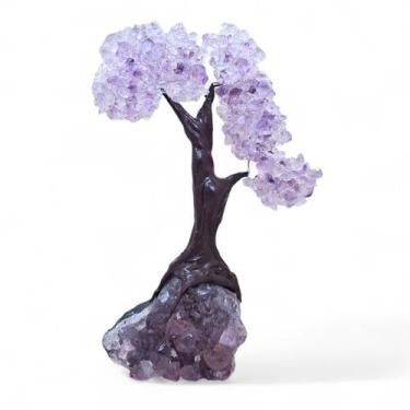 Imagem de Árvore Pedra Natural Ametista com Base Drusa Ametista 13 cm - flash