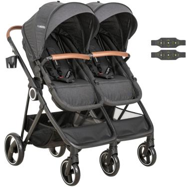Imagem de Carrinho Kiddo para Gemeos Duplo Cosmos Melange Preto