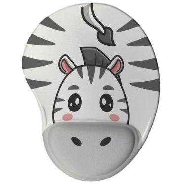 Imagem de Mouse pad Divertido Ergonômico Zebra Kawaii - Geek Vip, Branco