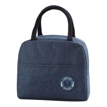 Imagem de 1 Bolsa Térmica Feminina Fitness Marmita Viagem Nécessaire Cor:Azul