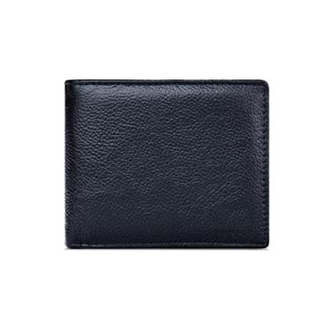 Imagem de Carteiras de couro, carteiras masculinas ultrafinas, bolsas de moedas de couro macio, carteiras curtas com vários cartões, preto
