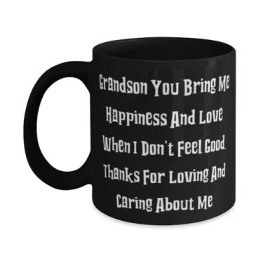 Imagem de Inappropriate Grandson Gifts, Grandson You Bring Me Happiness And Love When I Don't Feel Good, Cute 325 g Caneca para Grandson From Grandpa
