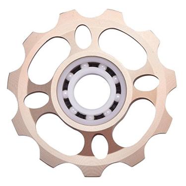 Imagem de VGEBY Polia de desviador traseiro de bicicleta 11T Roda traseira polia para mountain bike (ouro) Bicicletas de roda de ciclismo e peças sobressalentes