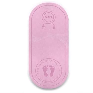 Imagem de Tapete antiderrapante para saltar com corda, tapete de treino para ambientes internos e externos, TPE, impermeável, à prova de som, amortecimento para ioga, fitness, dança, rosa