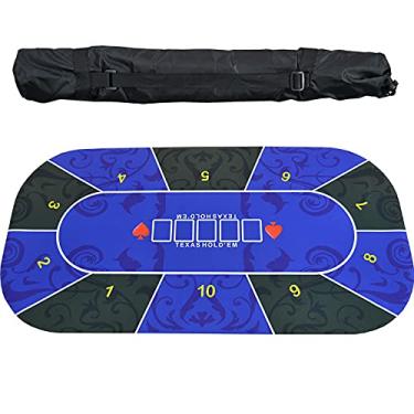 Imagem de Yajun Tapete de pôquer Texas Hold'em 1,2 m, toalha de mesa de borracha, estampa digital, retangular, com bolsa de ombro de armazenamento